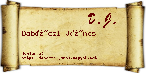 Dabóczi János névjegykártya