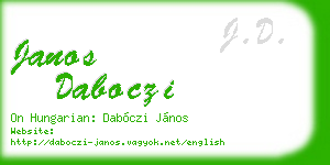 janos daboczi business card